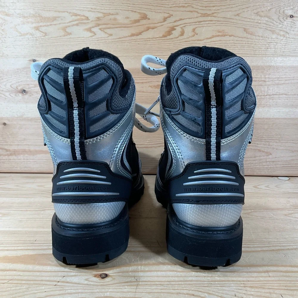 NWOB Bari Hockey Skate Boots Rookie Kids 5.5 M Black Silver Water Resistant